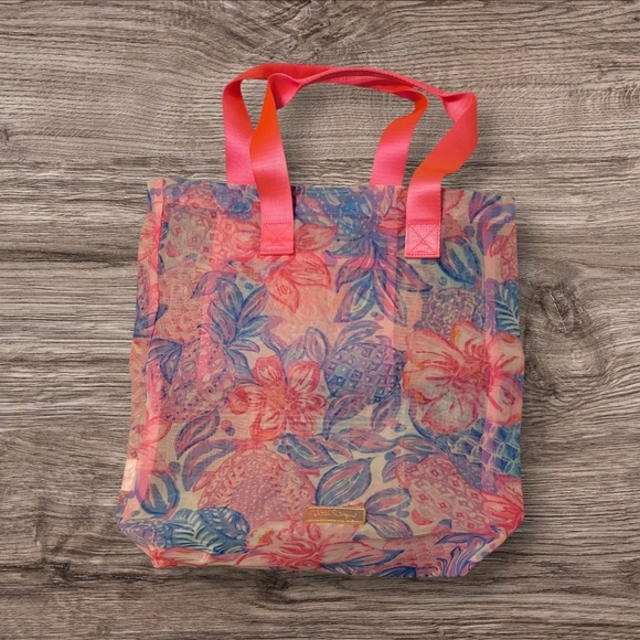 Lilly Pulitzer Handbags - Lilly Pulitzer Floral Mesh Tote Bag with Inside Pocket, NWOT